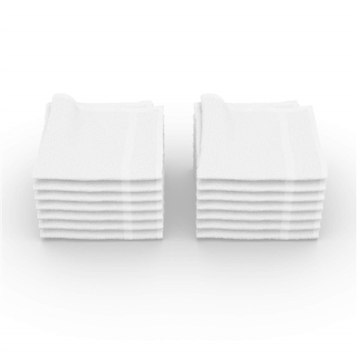 12x12- Premium White Washcloths - 1Lb/doz100% Cotton