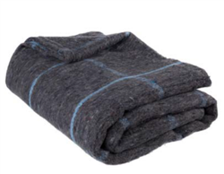 Grey Blanket with blue stripes 66X90