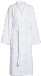 White Kimono Style Cotton Bathrobe